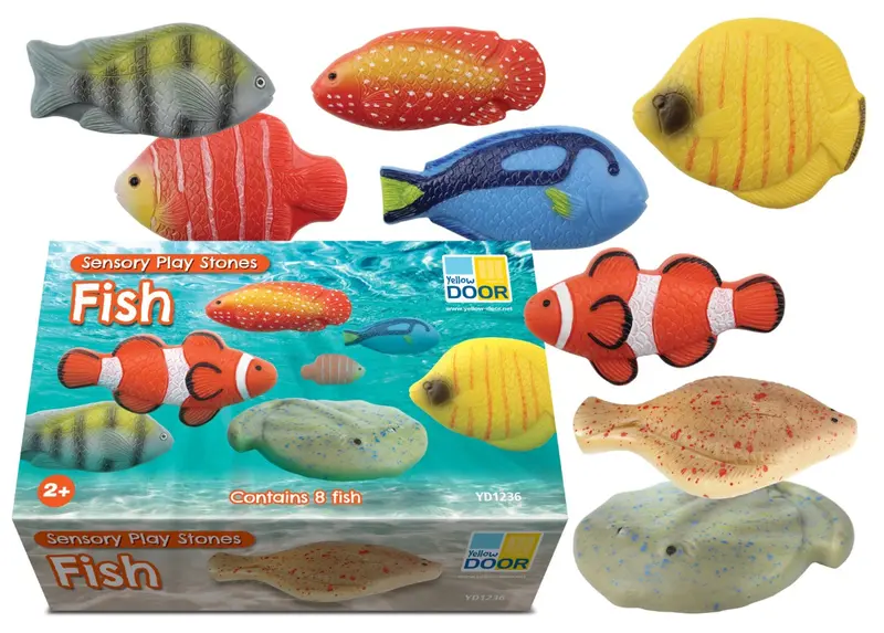 Yellow Door – Sensory play stones, Fish